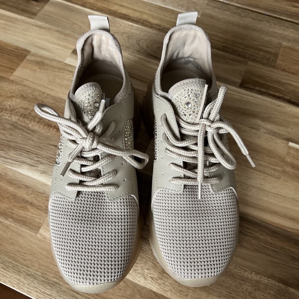 Steve Madden Ganzo Rhinestone Embellished Chunky Lace-Up Sneakers size 7.5 - Picture 6 of 7